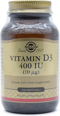 Solgar Vitamin D3 (Cholecalciferol) 400iu 100 μαλακές κάψουλες