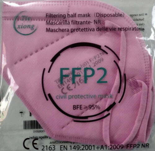 Tiexiong FFP2 Civil Protective Mask BFE >95% Μάσκα Προστασίας FFP2 Ροζ 1τμχ