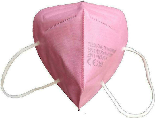 Tiexiong FFP2 Civil Protective Mask BFE >95% Μάσκα Προστασίας FFP2 Ροζ 1τμχ