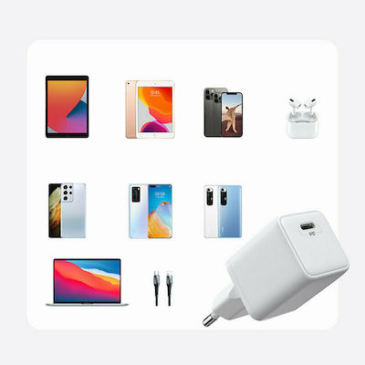 Joyroom Charger Without Cable with USB-C Port 25W Power Delivery White (L-P251)