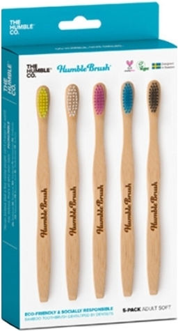 The Humble Co. Bamboo Toothbrush 5-Pack Четка за зъби Soft 5бр