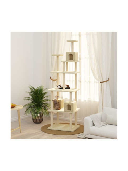 vidaXL Cat Scratching Post Cat Trees Beige 60.5x48x188cm. 171488