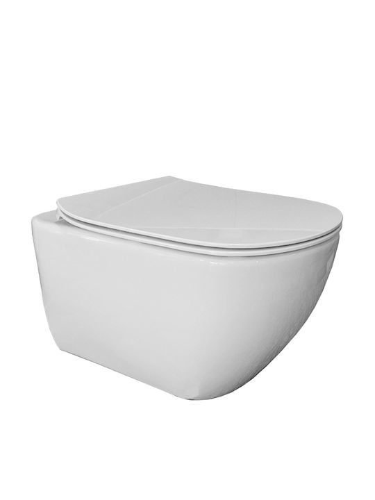 Ideal Standard Tesi II Aquablade Wall-Mounted Toilet that Includes Slim Cover White