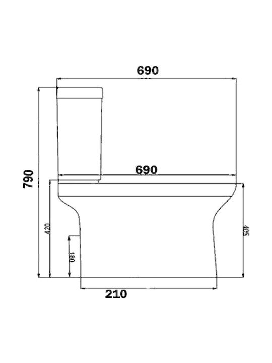 Huida Miranda Floor-Standing Toilet and Flush that Includes Slim Soft Close Cover White