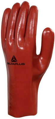 Delta Plus Waterproof Cotton Safety Glofe PVC Red