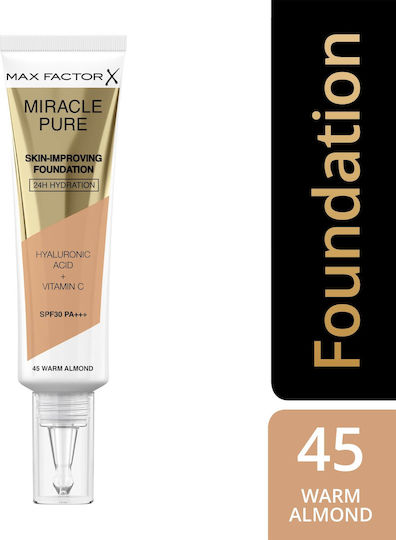 Max Factor Miracle Pure Liquid Make Up SPF30 Warm Almond 30ml