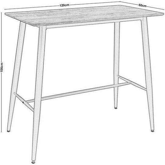 Lavida Bar Cement - Black 120x60x106cm