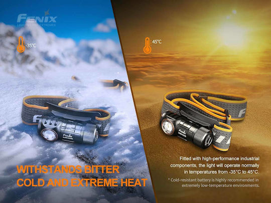 Fenix Επαναφορτιζόμενος Φακός Κεφαλής LED IP68 με Μέγιστη Φωτεινότητα 700lm HM50R V2