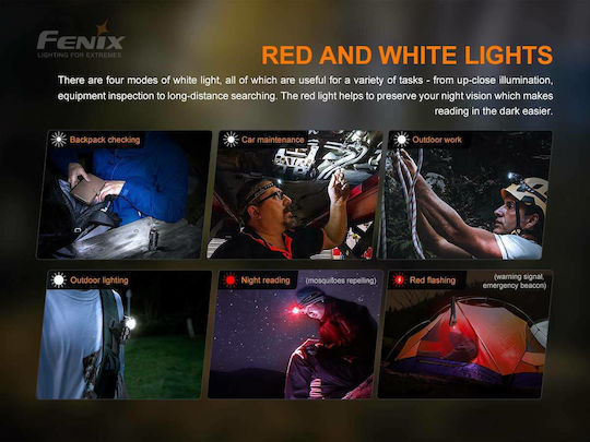 Fenix Επαναφορτιζόμενος Φακός Κεφαλής LED IP68 με Μέγιστη Φωτεινότητα 700lm HM50R V2