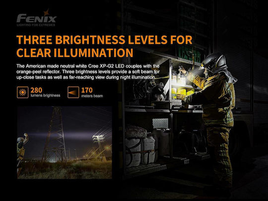 Fenix Rechargeable Flashlight LED IP68 with Maximum Brightness 280lm WF30RE ATEX Black
