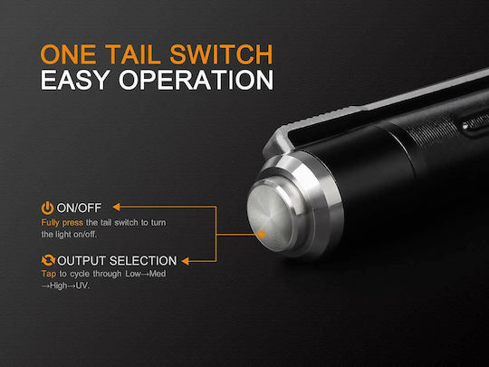 Fenix LED UV IP68 с Максимална Яркост 70лм LD02 V2.0 Черен