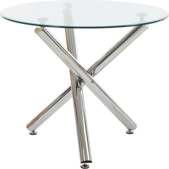 Kozi Tisch Küche mit Glasoberfläche 90x90x75cm