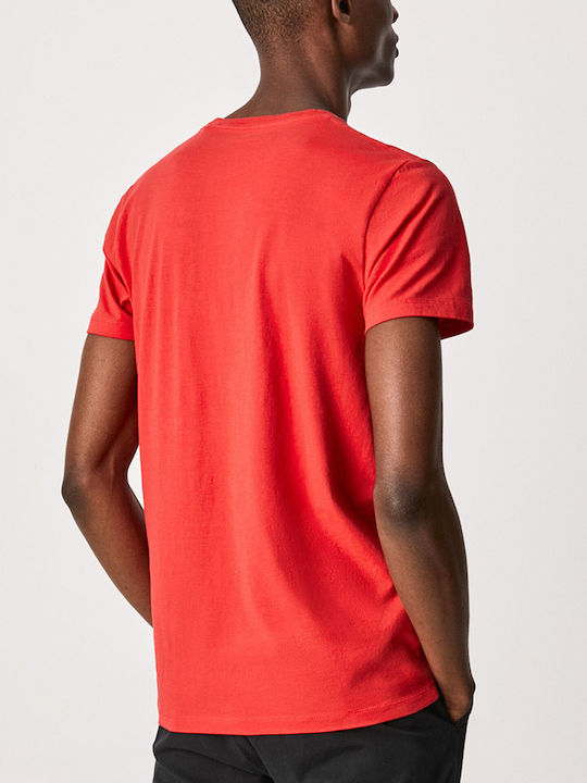 Pepe Jeans Men's T-Shirt with Logo Red