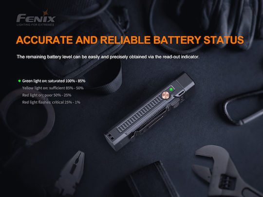 Fenix Arbeitslampe Batterie LED IP66 Doppelte Funktion mit einer Helligkeit von bis zu 400lm