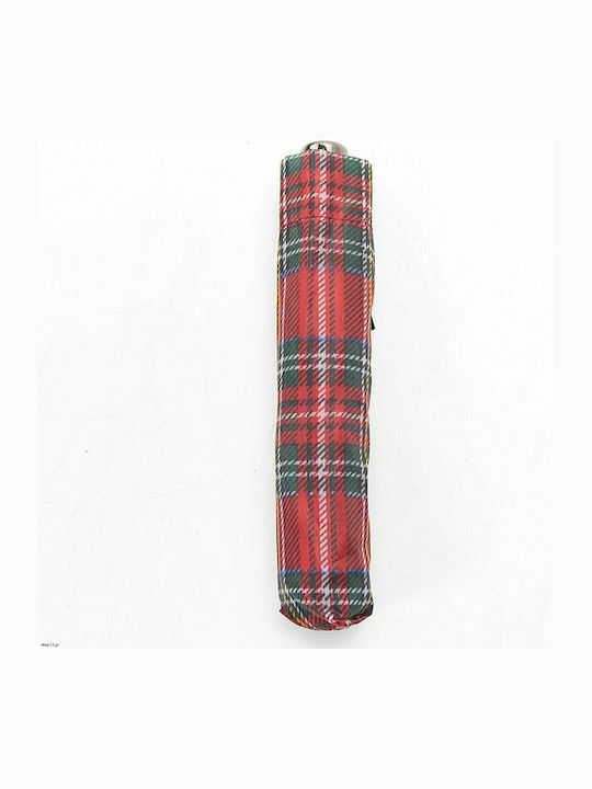 Eco Chic Mini E- Umbrella Compact Red Tartan