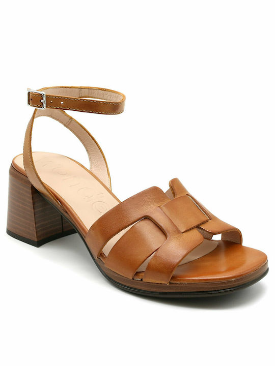 Wonders Leder Damen Sandalen Cognac