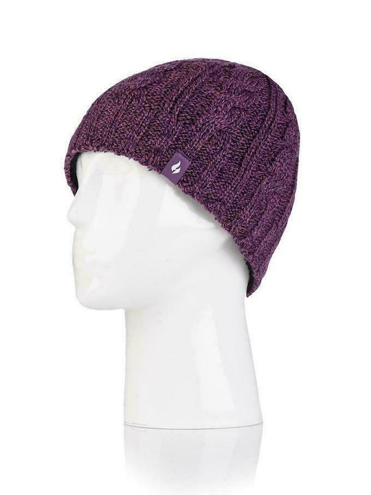 Heat Holders 80113 Ribbed Beanie Cap Purple