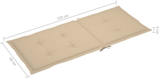 vidaXL Perna Scaunului De Grădină Cu Spătar Bej 2 Buc 120x50 Cm