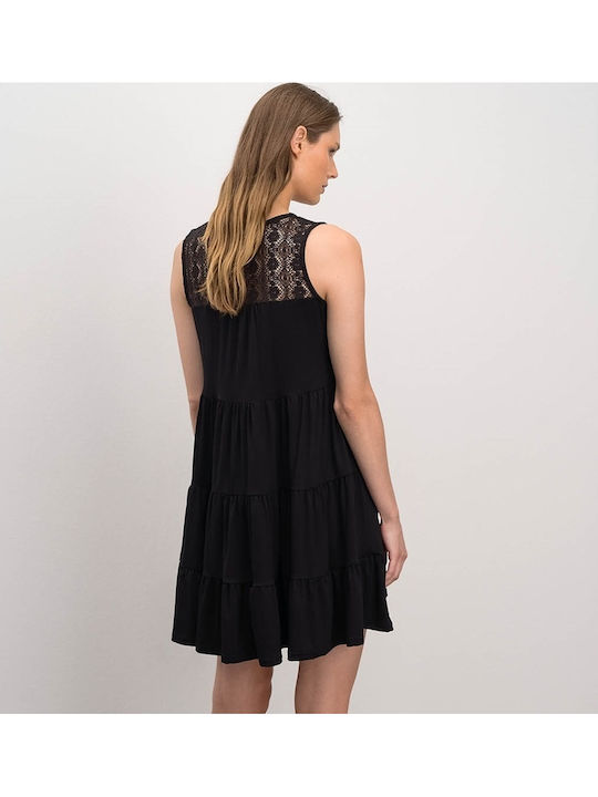 Vamp Damen Mini Kleid Strand Schwarz