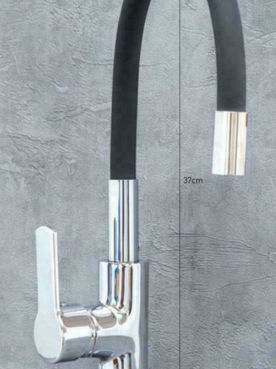 POLY-164 Groß U-förmig Küchenarmatur Zähler Schwarz