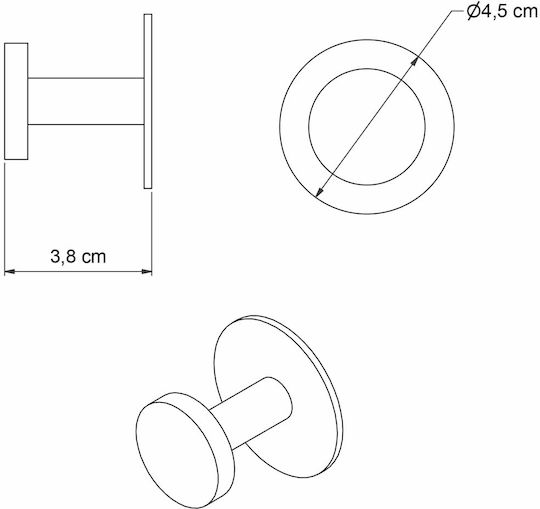Grekon 451 Single Wall-Mounted Bathroom Hook
