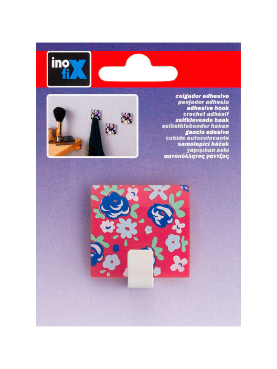 Inofix 2310 2310-F Cârlig de Baie Simplu ​4.2x4cm Floral roșu
