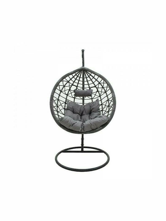 Hudson Κούνια Φωλιά με Βάση και Μαξιλάρι Rattan Γκρι Μ109xΠ100xΥ197cm