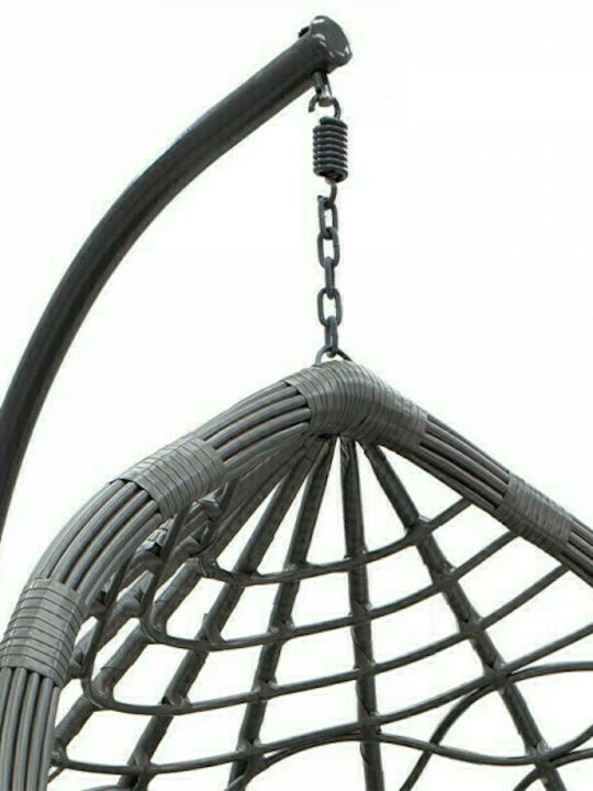 Hudson Κούνια Φωλιά με Βάση και Μαξιλάρι Rattan Γκρι Μ109xΠ100xΥ197cm