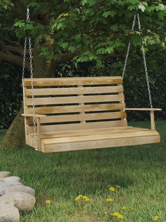 Hängeschaukel 2 Sitze Hölzernes L110xB65xH60cm Natural Hängeschaukel 2 Sitze Hölzernes L110xB65xH60cm Natural