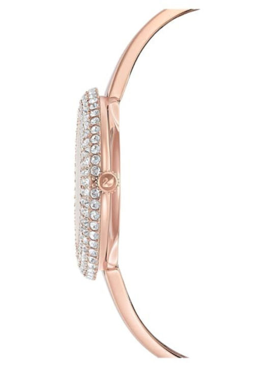Swarovski Crystal Rose Metal Bracelet Women's Watch with Pink Gold Metal Bracelet