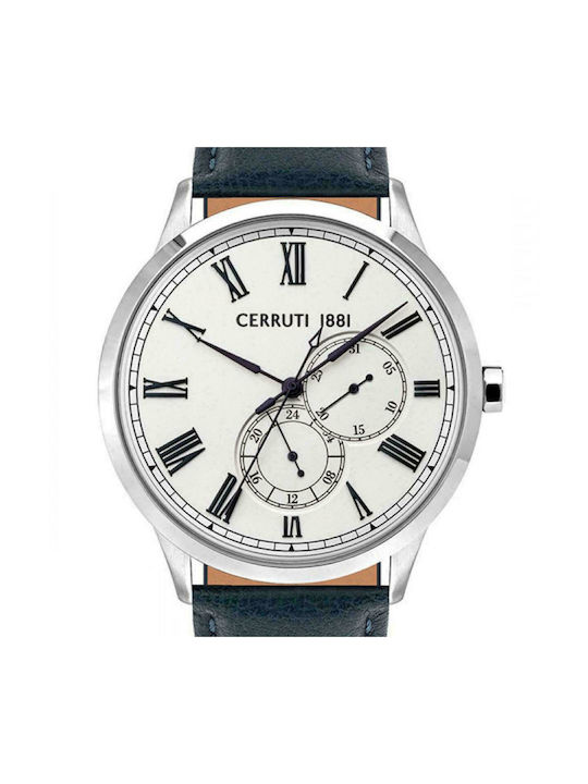 Cerruti Carzano Watch with Blue Leather Strap