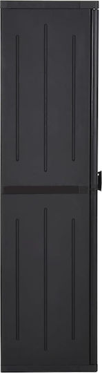 Double-Leak Polypropylene Outdoor Storage Cabinet with Divider and 3 Shelves Black 65x45x172 cm
