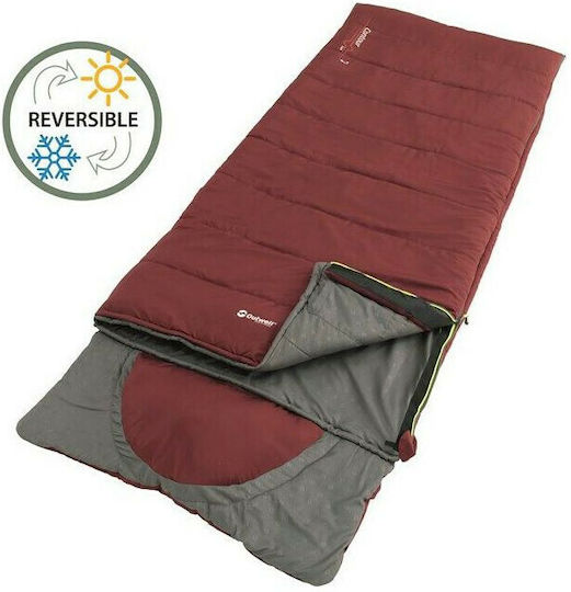 Outwell Sleeping Bag Single 2 Season Contour Lux Deep Red