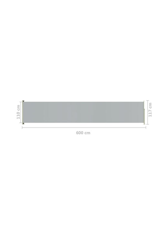 vidaXL Seitenrolloschatten Garten Gray 1.17x6m