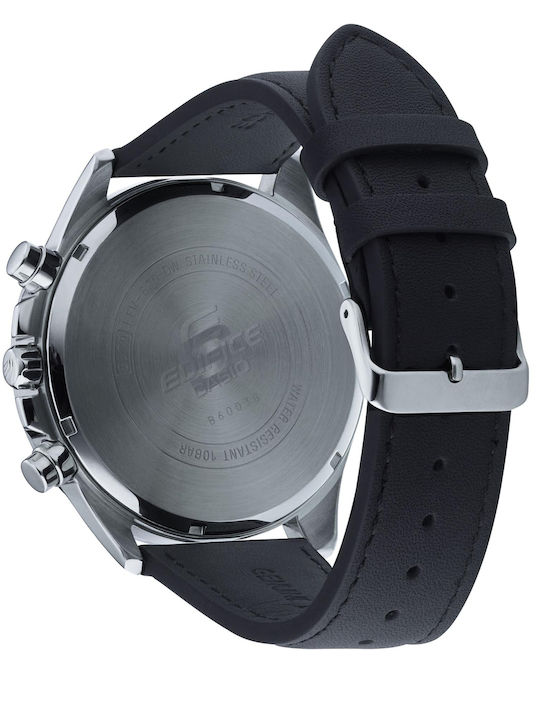 Casio Edifice Men's Watch 55mm Chronograph Battery with Black Leather Strap
