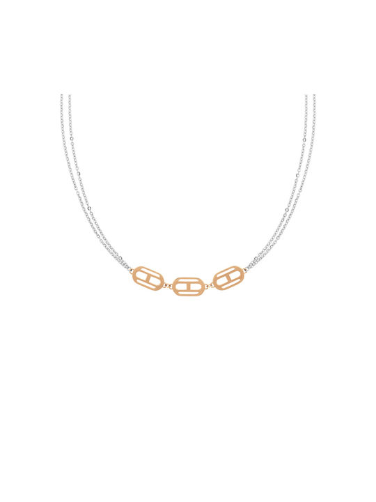 Tommy Hilfiger Necklace Double from Gold Plated Steel