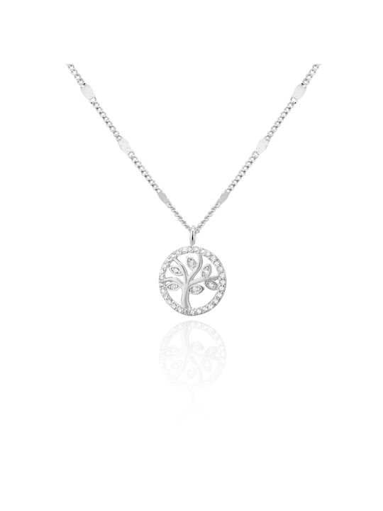 Prince Silvero Necklace Tree from Silver with Zircon