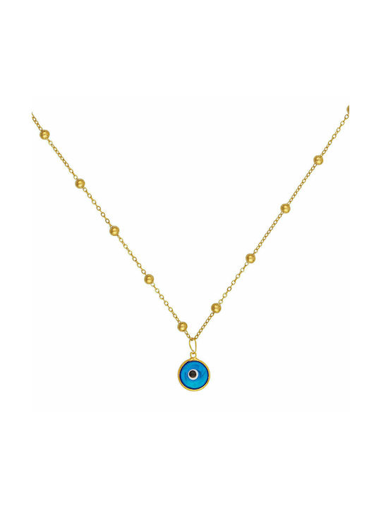 Excite-Fashion Necklace Eye from Gold Plated Steel