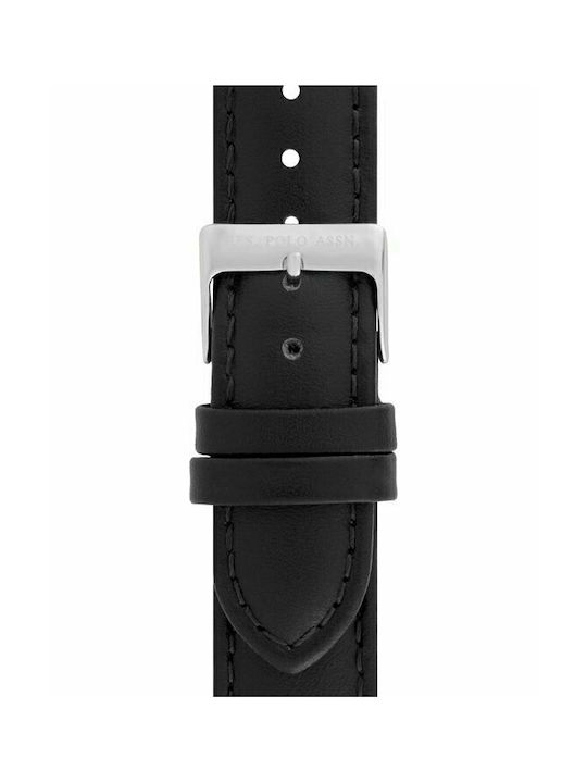 U.S. Polo Assn. Ezra Uhr Batterie mit Schwarz Lederarmband