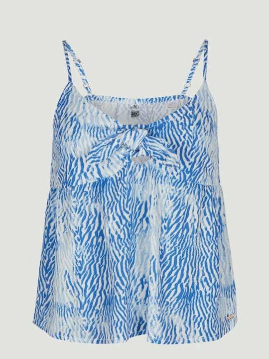 Women's Summer Blouse with Straps Light Blue