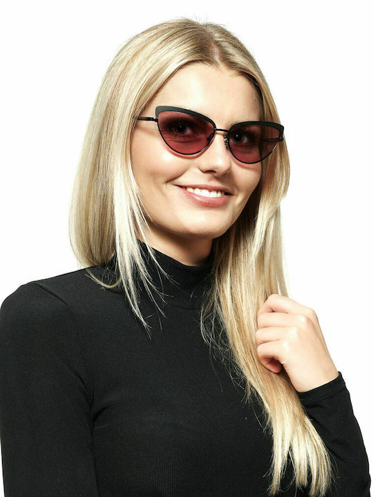 Web Women's Sunglasses with Black Frame and Purple Lens WE0272 01Z