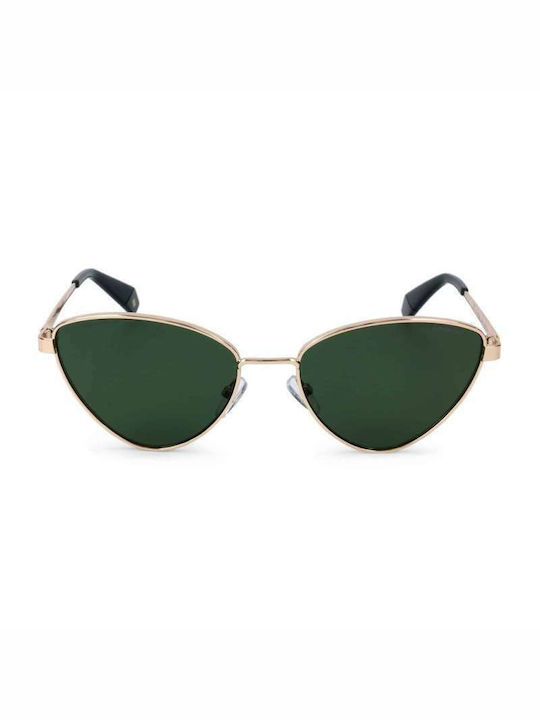 Polaroid Women's Sunglasses with Gold Metal Frame and Green Polarized Lens PLD6071/S/X J5GUC