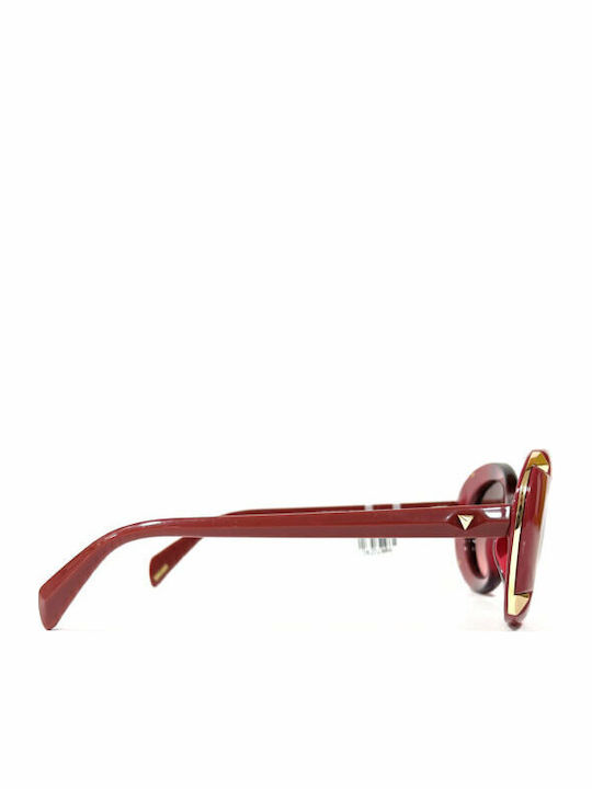 Police Damen Sonnenbrille mit Burgundisch Kunststoff Gestell und Rot Verlaufsfarbe Linse SPLA16 0VB6