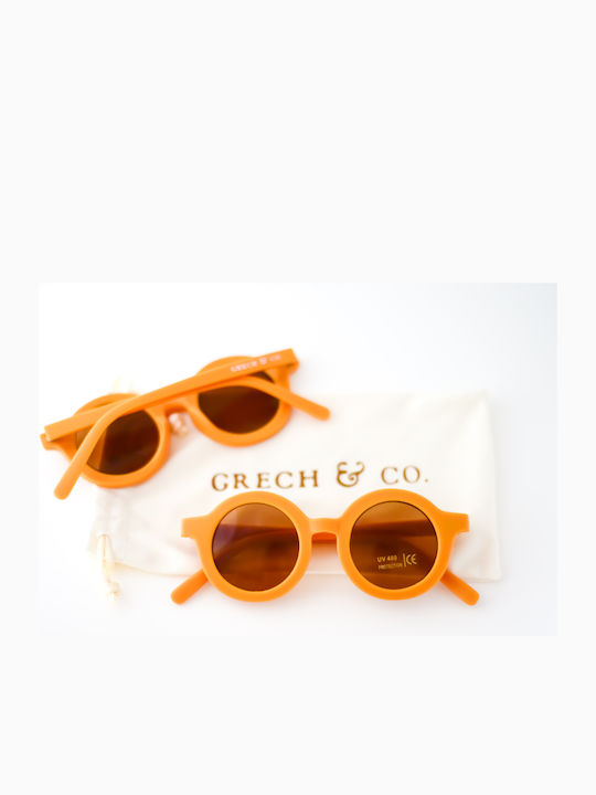 Grech & Co Original Round Στρογγυλά Παιδικά Γυαλιά Ηλίου Golden