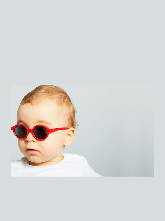 Izipizi Runde Kinder Sonnenbrillen mit Polarisiertem Spiegel Rot für 0-9 Monate