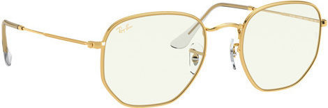 Ray Ban Hexagonal Μεταλλικά Γυαλιά Προστασίας Οθόνης σε Χρυσό Χρώμα