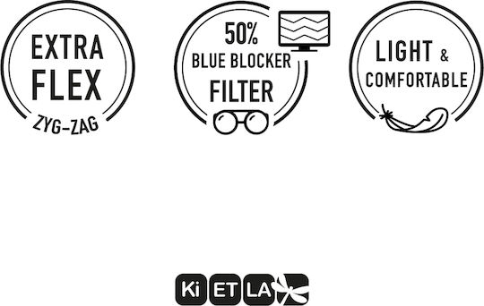KiETLA CraZyg-Zag Screen Rozz 6-9 Years Παιδικά Κοκκάλινα Γυαλιά Προστασίας Οθόνης σε Ροζ Χρώμα