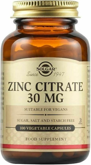 Solgar Zinc Citrate 30mg 100 caps