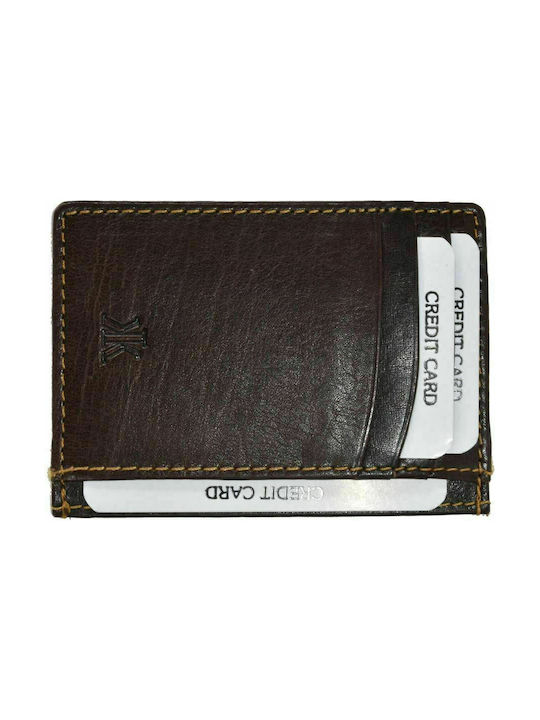 Kappa 1598P Men's Leather Card Wallet Brown