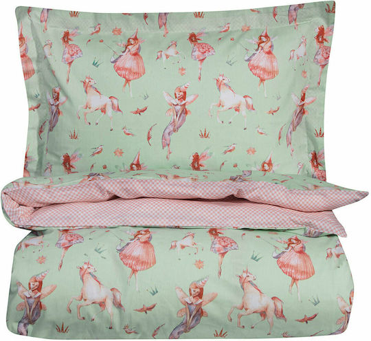 Greenwich Polo Club 8815 Set Kids Duvet Cover Single with Pillowcase Cotton Mint/Pink 160x240cm